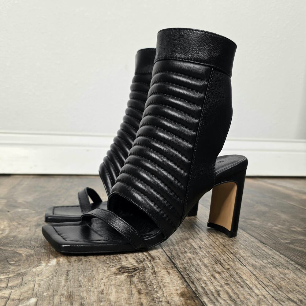 Marcella NYC Tulla Heeled Sandals
European Leather Ribbed Square-Toe High Heels